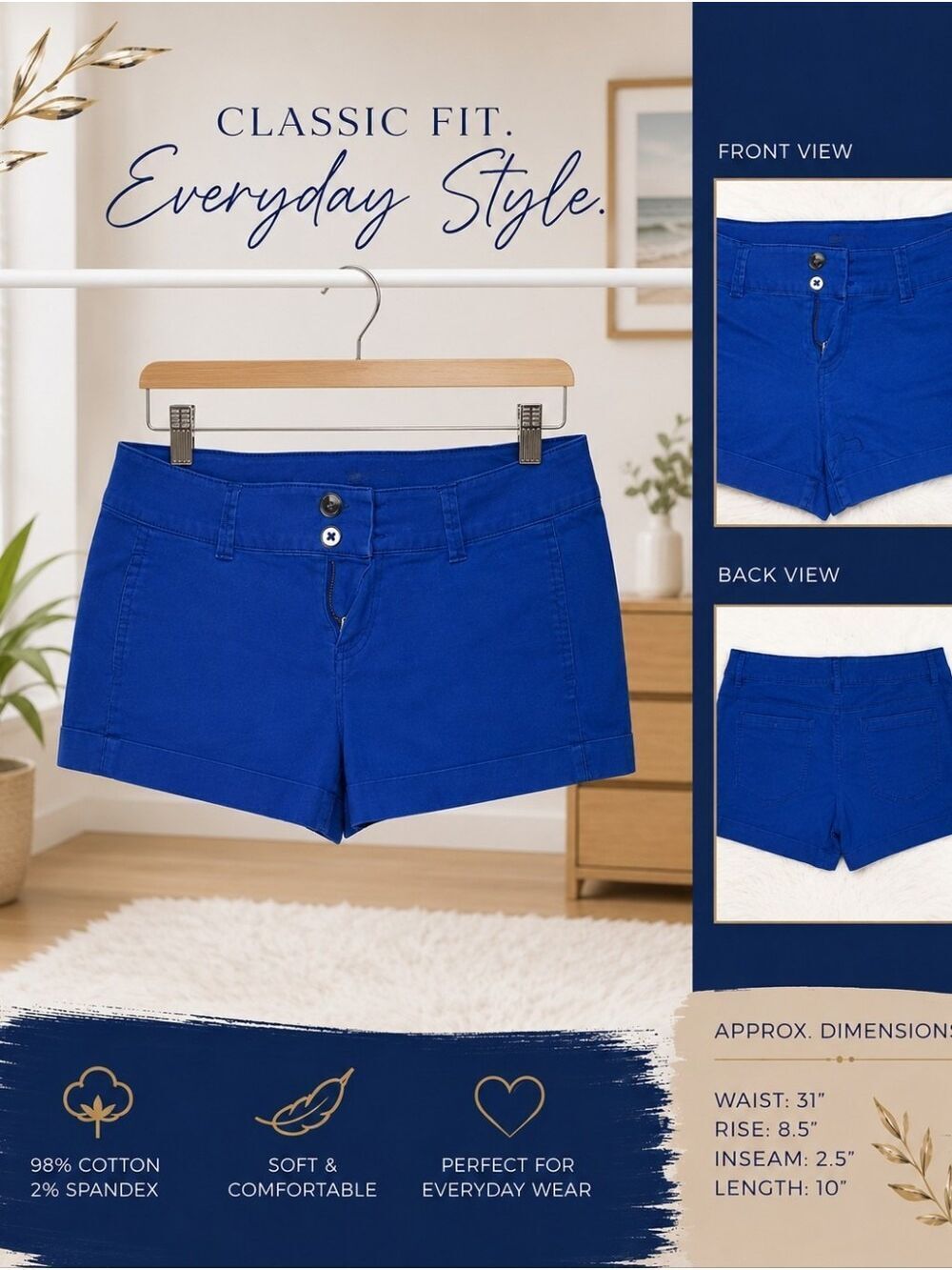 Express Blue High Waist Shorts Size 6